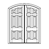 6-panel segment top double door
Unit Dimension 74" x 96"
Door Dimension 36" x 93"
Panels - raised
Glazing - none